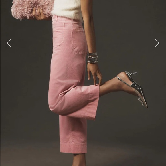 NWT Anthropologie Maeve The Colette Cropped Wide-Leg Corduroy Pants - Picture 7 of 14